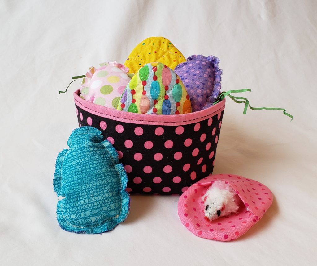 Basket with fabric eggs